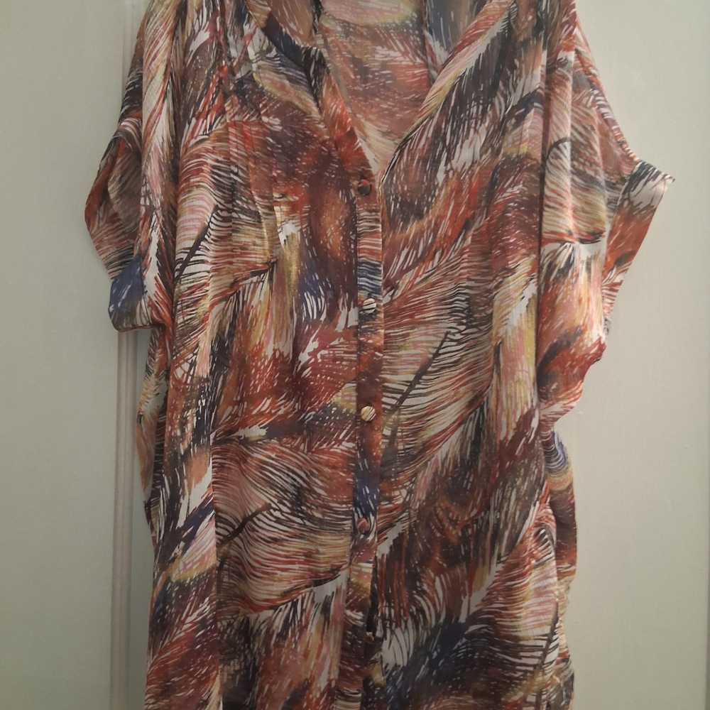 Liz Claiborne Multicolor Abstract Blouse